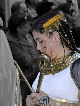 Beauties of the Ancient Empires - Images shot during parade demonstrating fashion and beauty of ancient empires of Rome, Egypt, Judea, etc