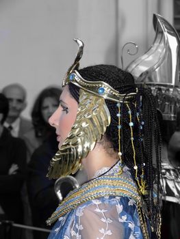 Beauties of the Ancient Empires - Images shot during parade demonstrating fashion and beauty of ancient empires of Rome, Egypt, Judea, etc