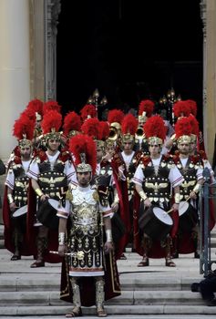 SPQR Series - Imagery depicting re-enactment of Roman Empire legion march, during Good Friday procession in Malta. No detail is spared, resulting in realistic weaponry and uniforms.