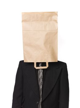 Man with a paperbag over his head