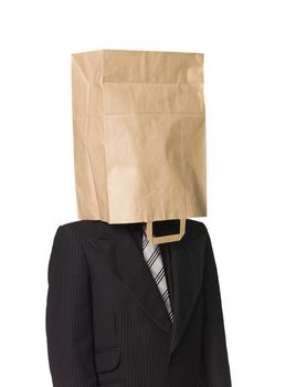 Man with a paperbag over his head
