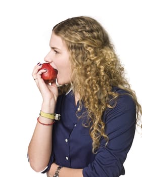 Girl eating an apple