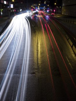 City traffic late at night