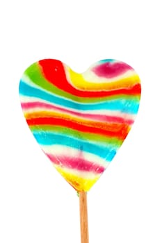 Colorful lollipop sweet candy isolated on white