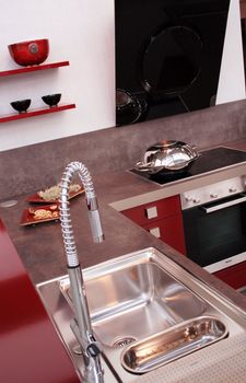 detail in a modern and new kitchen