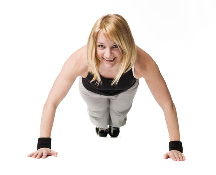 Woman doing push ups