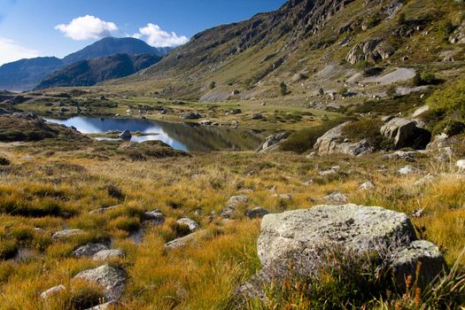 Small lake in Andorra - Pyrenees. Small lake summer day