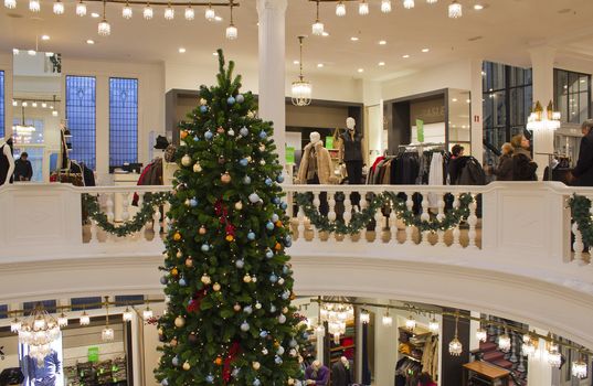 Christmas tree in a department store