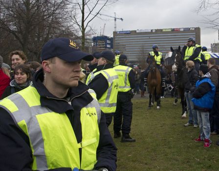 Riot police at a demonstration