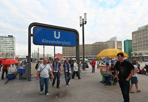 Subway entrance on Berlin Alexanderplatz in Germany