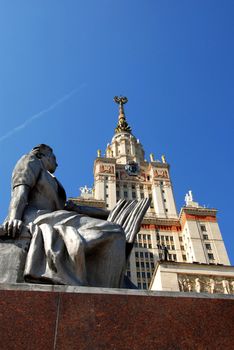 architecture details of Moscow state university Lomonosov in Russia