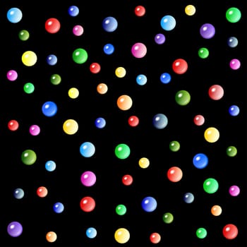 colorful bubbles on black background