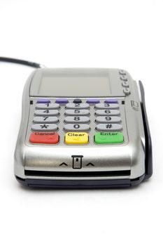 Modern POS terminal with magnetic stripe and chip reader