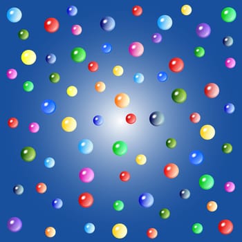 colorful bubbles on blue background