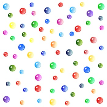 colorful bubbles on white background