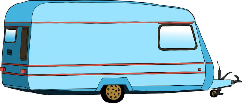 Illustration of travel trailer or caravan