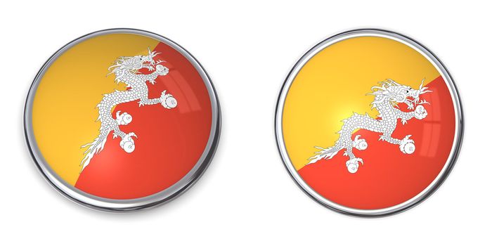 button style banner in 3D of Bhutan