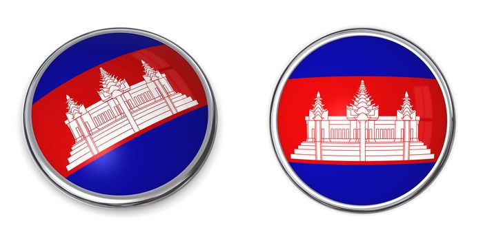 button style banner in 3D of Cambodia