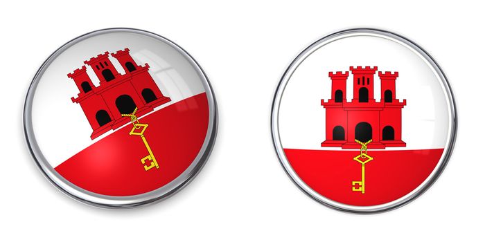 button style banner in 3D of Gibraltar