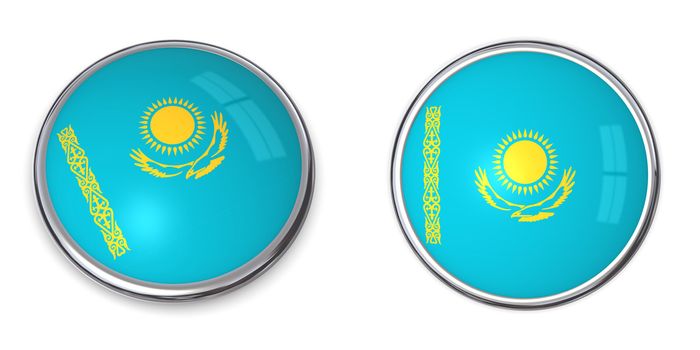 button style banner in 3D of Kazakhstan