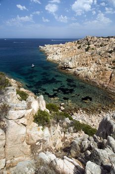 Blue sea in Sardinia Coast, Caprera island in Archipelago of La Maddalena. Best of Italy.