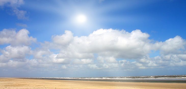 Beautiful beach with sunlight