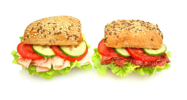 Fresh sandwich with vegetables