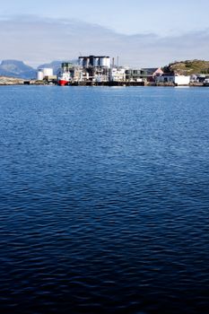 Coast shipping industry buildings in northern Norway