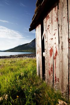 A boat house on the coast of northern Norway