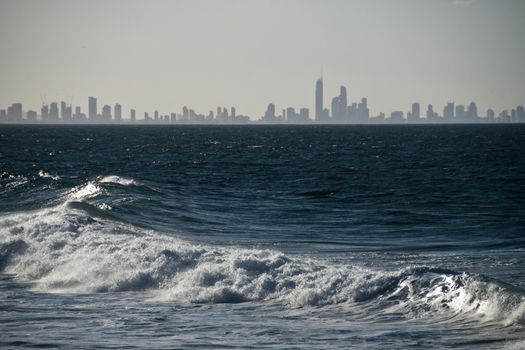 A view of Surfers Paradise Skyscrapers on a afternoon winter