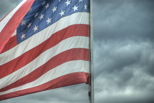 U.S.A. Flag against the stormy weather