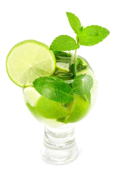 Mojito cocktail isolated on white