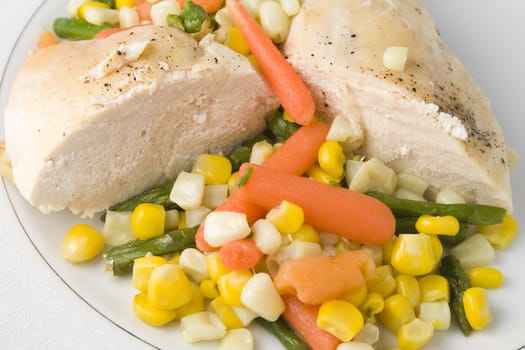 Chicken and vegetables healthy diet