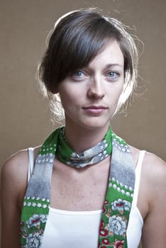 Studio Portrait of attractive young woman looking confident.