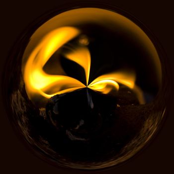 abstract magic ball made of fire flames