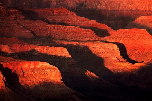 Light and Shadow near Dusk in the Grand Canyon