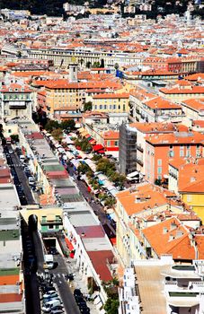 aerial view of the Nice old twon France