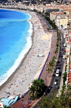 aerial view of beach in Nice France
