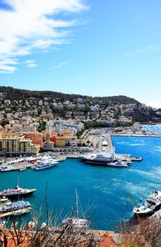 aerial view of the city of Nice and the harbor