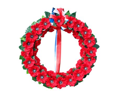 Wreath of Poppies solated with clipping path        