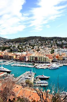 aerial view of the city of Nice and the harbor