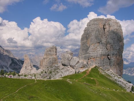 Gorgeous rocks on Dolomites landscape, Italy