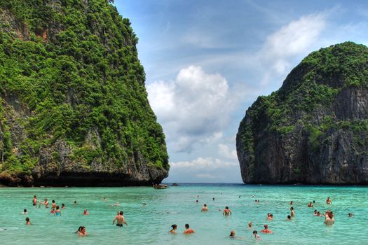 Swimming in the marvellous waters of Phi Phi