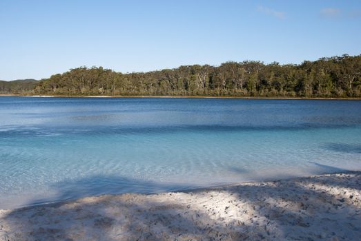 The clear water of this amazing lake viewed from the beach