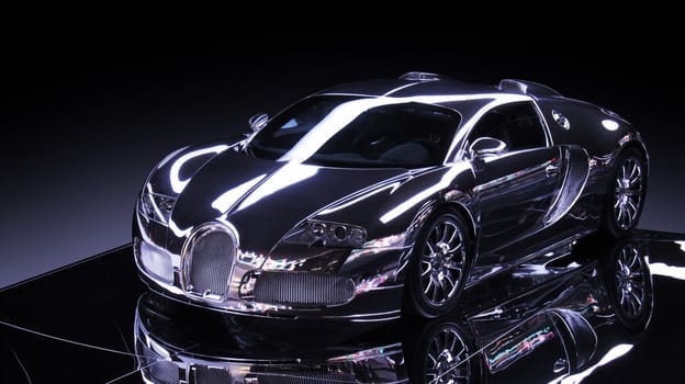 luxury of a sports car with light effect