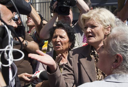 Mothers of Srebenica at the Mladic trial in The Hague, Holland
