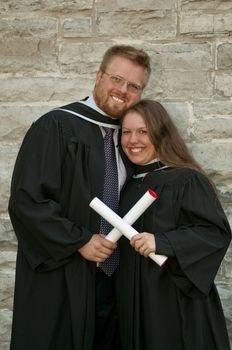 Graduation of two young people in love with each other