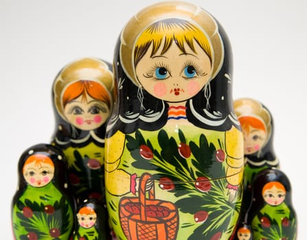 russian matryoshka doll on white background