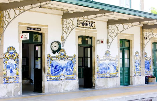 tiles (azulejos) at railway station of Pinhao, Douro Valley, Portugal