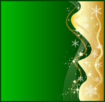 Illustration of a abstract green christmas background